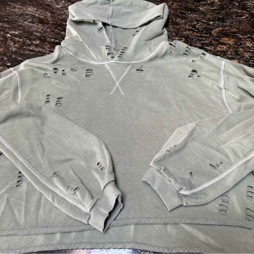 Distressed cropped sweatshirt - very soft